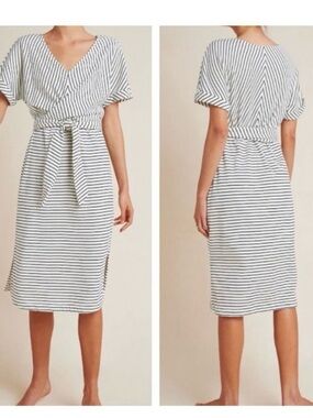 Anthropologie Saturday Sunday Pazienza cotton-blend striped midi dress NWT Xs